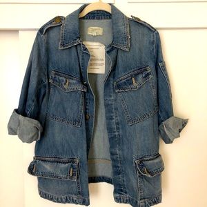 Current/ Elliot: Oversized Denim trucker jacket
